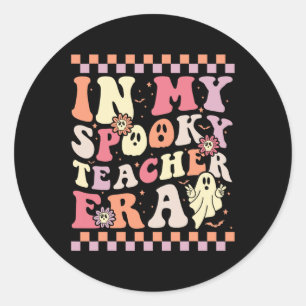 In meinem Spooky Lehrer Era Retro Ghost Halloween  Runder Aufkleber