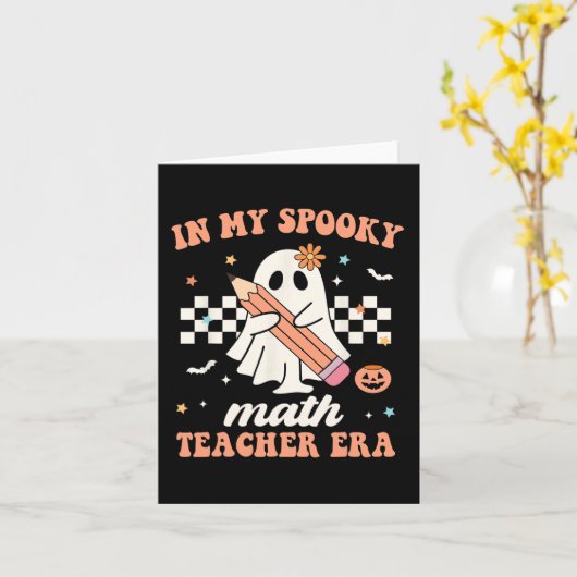 In meinem Spooky Mathe Lehrer Era Groovy Retro Hal Karte (Gelbe Blume)