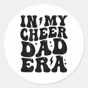 In meinem Vater Era Cheerleading Footbyll Cheerlea Runder Aufkleber