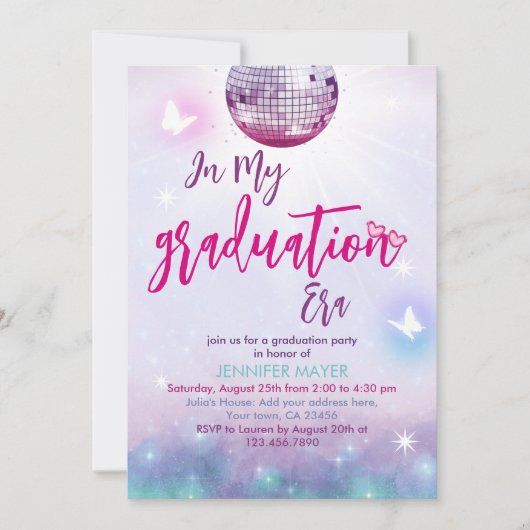 In meinem Zeitalter Abschluss Lila Music Abschluss Einladung (Vorderseite)