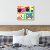 In meinem Zimmer achtzig Cat Fun Folk Art Design Leinwanddruck (Insitu (Schlafzimmer))