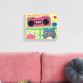 In meinem Zimmer achtzig Cat Fun Folk Art Design Leinwanddruck (Insitu (Wohnzimmer))