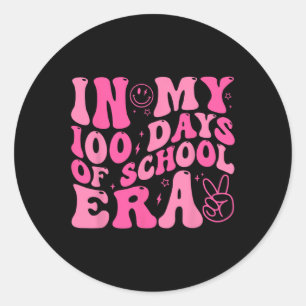 In meinen 100 Tagen der Schule Era Retro Disco 100 Runder Aufkleber
