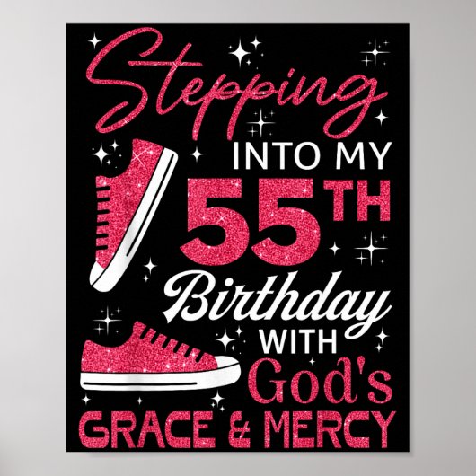 In meinen 55. Geburtstag mit Gottes Gnade & Poster (Vorne)