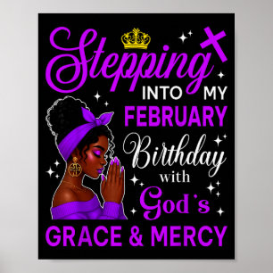 In meinen Februar Geburtstag Schwarzer Afro Frau t Poster