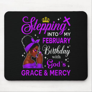 In meinen Februar-Geburtstag Schwarzes Afro-Frauen Mousepad