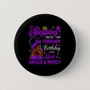 In meinen schwarzen Afro-February-Birthday-Schritt Button
