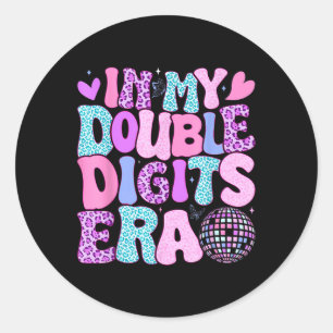 In meinen zweistelligen Zeitungen Retro 10 Jahre a Runder Aufkleber