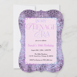 In meiner 30er-Jahre-Ära pinkfarbene Geburtstagspa Einladung