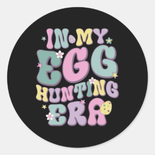 In meiner Ära der Eierjagd Groovy Happy Ostertag O Runder Aufkleber