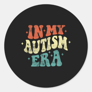 In meiner Autismus-Ära Funny Autism Awareness Retr Runder Aufkleber