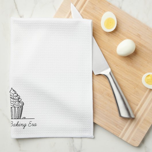 "In meiner Backenzeit" Kupcake Hand zeichnen Skizz Geschirrtuch (Viertel Falte)