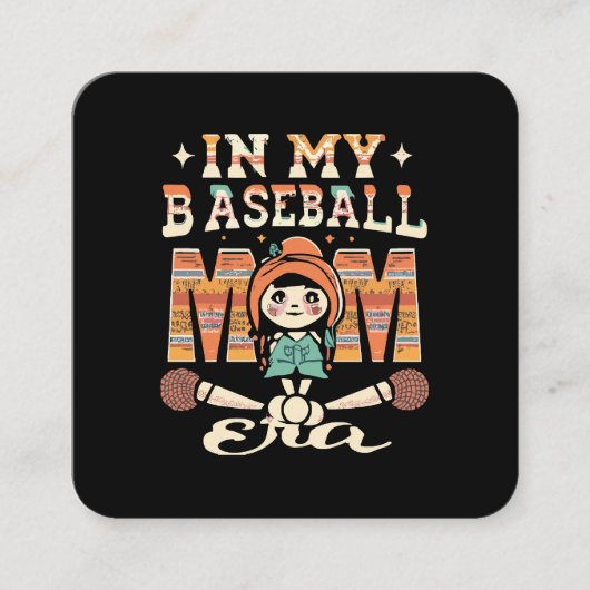 In meiner Baseball-Mama Quadratische Visitenkarte (Vorderseite)