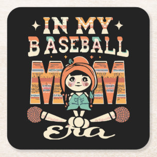 In meiner Baseball-Mama Rechteckiger Pappuntersetzer