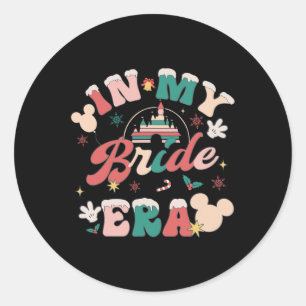 In meiner Bride-Ära Vintag Groovy Weihnachtsfrauen Runder Aufkleber