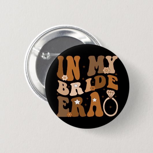 In meiner Bride Era Groovy Bachelorette Wedding En Button (Vorne & Hinten)