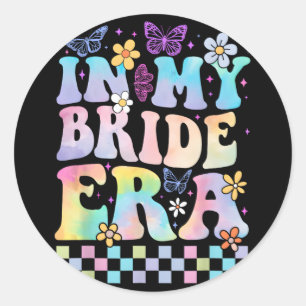 In meiner Bride Era Groovy Bachelorette Wedding Pa Runder Aufkleber