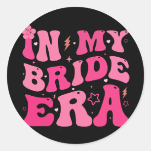 In meiner Bride Era Groovy Bride Junggeselinnen-Ab Runder Aufkleber