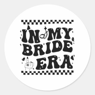 In meiner Bride Era Groovy Bride Junggeselinnen-Ab Runder Aufkleber