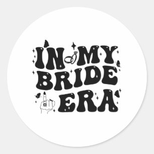 In meiner Bride Era Groovy Bride Junggeselinnen-Ab Runder Aufkleber