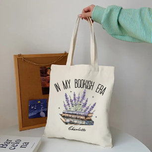 In Meiner Buchliebhaber-Ära Lavendel Blumen Custom Tragetasche