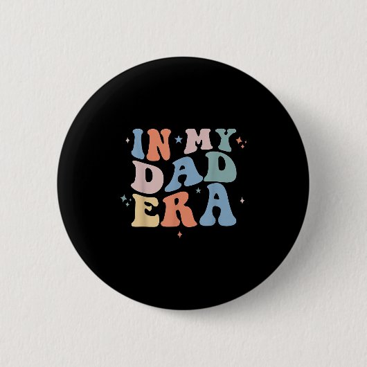 In meiner Dad-Ära Retro Groovy Vatertag  Button (Vorderseite)
