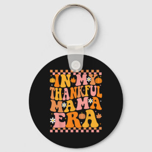 In Meiner Dankbaren Mama-Ära Herbst-Kürbis Groovy Schlüsselanhänger