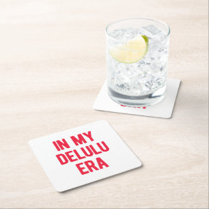 In meiner Delulu-Ära Rechteckiger Pappuntersetzer