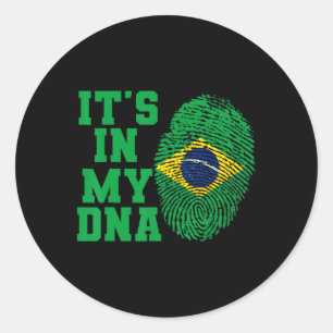 In meiner DNA Brasilien Flag Shirt schneiden Vinta Runder Aufkleber