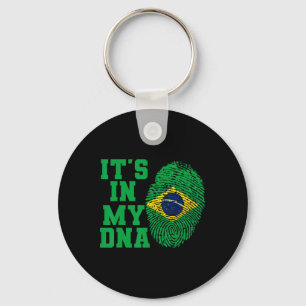In meiner DNA Brasilien Flag Shirt schneiden Vinta Schlüsselanhänger