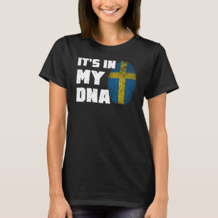 In meiner DNA Schweden Flag Fingerprint Männer Fra T-Shirt