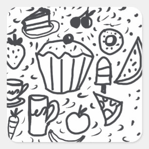 In meiner Doodle-Ära ist Kunst Spaß für sie Quadratischer Aufkleber