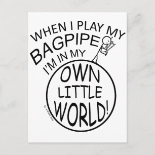 In meiner eigenen kleinen Welt Bagpipe Postkarte