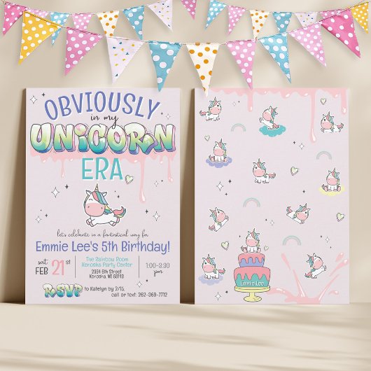 In meiner Einhorn-Ära natürlich strahlend rosa Geb Einladung