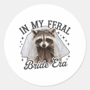In meiner Feral Bride Raccoon Runder Aufkleber