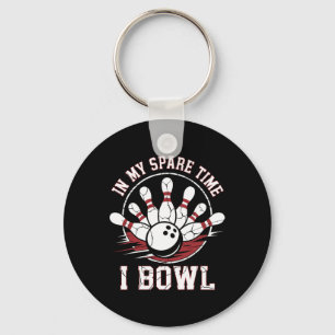 In meiner Freizeit koche ich Vintagen Bowling Byll Schlüsselanhänger