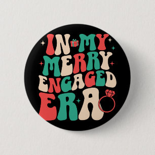 In meiner frohen Verlobten Ära Groovy Xmas Wedding Button