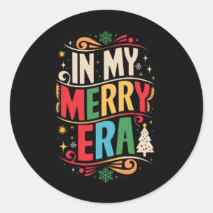 In Meiner Fröhlichen Ära Weihnachten Xmas Feiertag Runder Aufkleber