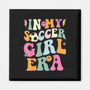 In meiner Fußball-Mädchen-Ära Retro Groovy Fußball Magnet