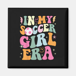 In meiner Fußball-Mädchen-Ära Retro Groovy Fußball Magnet