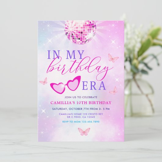 In meiner Geburtstagszeit Einladung (Stehend Vorderseite)