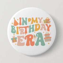 In meiner Geburtstagszeit | Pastel Groovy Letterin Button
