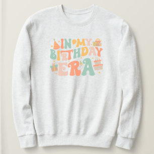 In meiner Geburtstagszeit   Pastel Groovy Letterin Sweatshirt