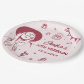 In meiner Geburtstagszeit Retro Birthday Pappteller (Schrägansicht)