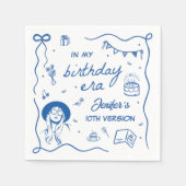 In meiner Geburtstagszeit Retro Birthday Serviette (Vorderseite)
