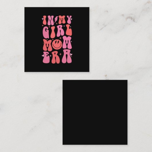In meiner Girl-Mama Zeitalter Retro Groovy Muttert Quadratische Visitenkarte (Vorne/Hinten)