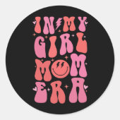 In meiner Girl-Mama Zeitalter Retro Groovy Muttert Runder Aufkleber (Vorderseite)