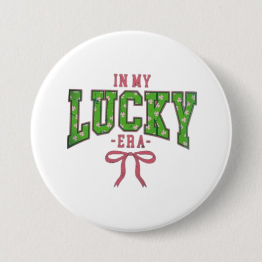 In meiner glücklichen Ära - Clover Bow Design Button (Vorderseite)