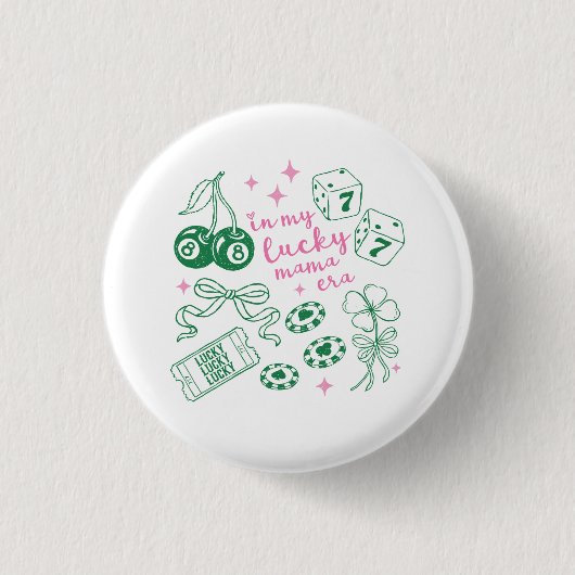 In meiner glücklichen Mama-Ära Cute St Patricks Da Button (Vorderseite)