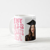"In meiner Graduate Ära" rosa Retro Custom Foto Kaffeetasse (Vorderseite Links)